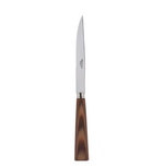 The Sabre Nature Steak Knife showcases a sharp stainless steel blade and a classic wood handle, displayed against a white background.
