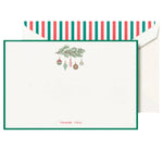 Express your thanks in style with the Crane Bordered Ornaments Thank You Card Set. Featuring festive ornaments and pine branches, plus striped envelopes, this set brings a cheerful holiday touch to your seasonal greetings.