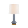 Luisa Large Table Lamp - Polar Blue Crackle with Linen Shade, 33.75" H