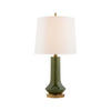 Luisa Large Table Lamp - Emerald Green with Linen Shade, 33.75" H