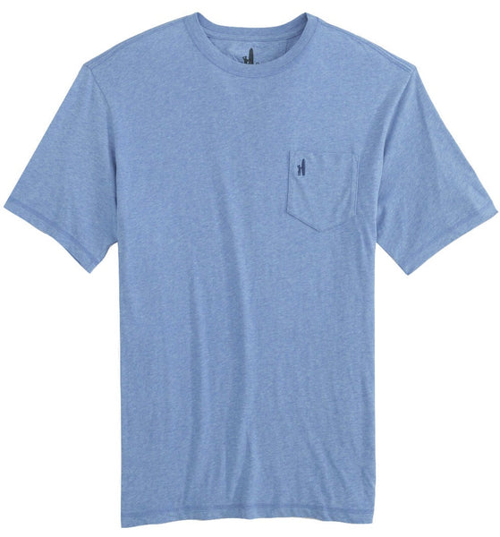 Johnnie-O Heathered Dale T-Shirt with a small pocket on the left chest, displayed on a plain background.