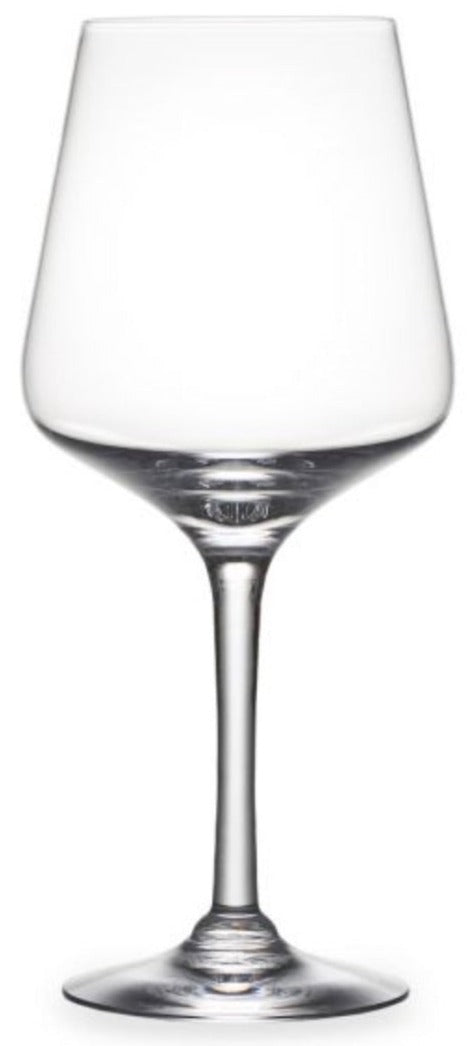 The Simon Pearce Vintner Drinkware Collection features a clear, empty wine glass with a long stem and wide bowl, inspired by Napa Valley winemakers, photographed against a white background.