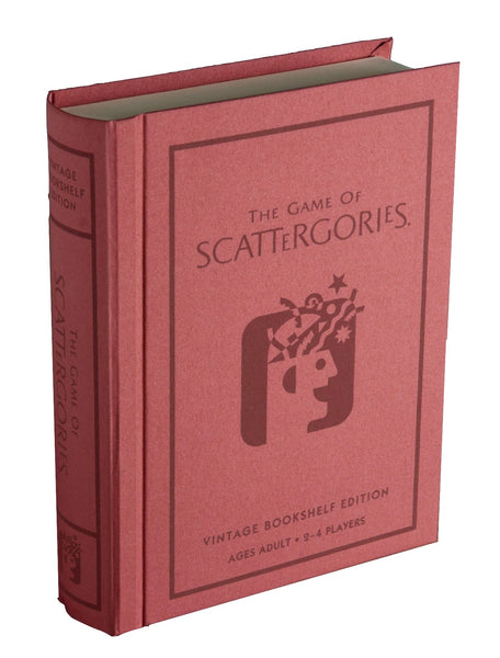 A vintage edition of the original 1988 WS Game Company Scattergories board game designed to look like a book.