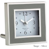 Square Silver Alarm Clock Collection - Taupe & Silver