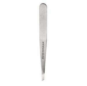 The Tweezerman Classic Slant Tweezer is a stainless steel tool designed for precise eyebrow shaping, shown on a white background.