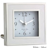 Square Silver Alarm Clock Collection - White & Silver