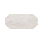 Aila Serving Tray by Blue Pheasant, made of Italian marble with angled corners, subtle gray veining, and a raised edge, is pictured on a plain white background.