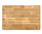 The J.K. Adams Infinity Edge Maple Cutting Board features a rectangular shape, light wood grain pattern, and a small arrow symbol in the bottom right corner.