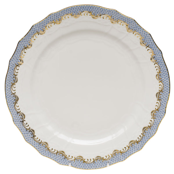 Herend Fish Scale Service Plate, Light Blue