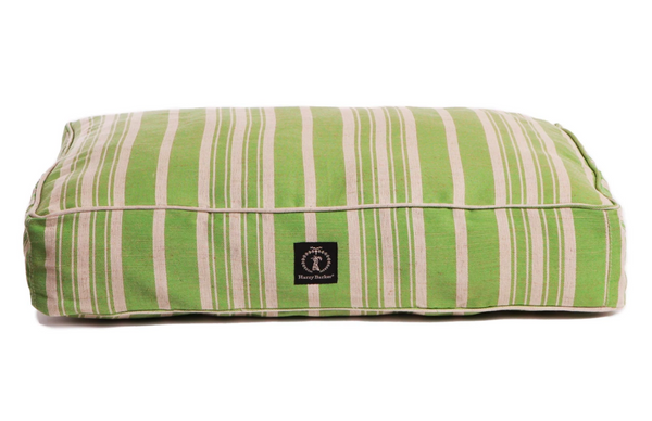 Green Classic Stripe Dog Bed with Insert, Small