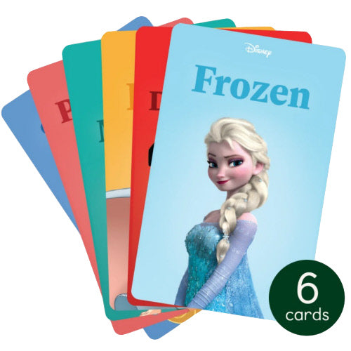 Set of six Yoto Cards: Disney Classics Collection: Volume 1 featuring the character Elsa from Disney animated films.