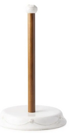 The Juliska Berry & Thread Whitewash Paper Towel Holder, with its decorative white ceramic base and top, makes an ideal companion for your Bohemian Glassware Collection.