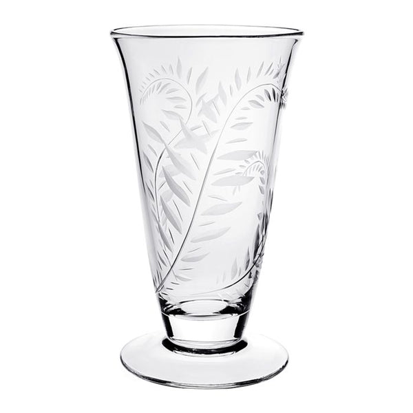 William Yeoward Crystal Jasmine Footed Flower Vase, 11" with Jasmine Vine engraved design.