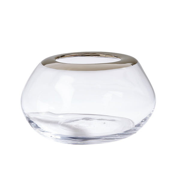 Platinum Rim Organic Vase, Large