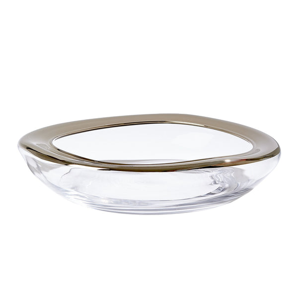 Global Views Platinum Rim Organic Bowl with a white background.
