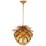 A Cynara Small Chandelier in Gild by Visual Comfort with a 60B wattage and a black background.
