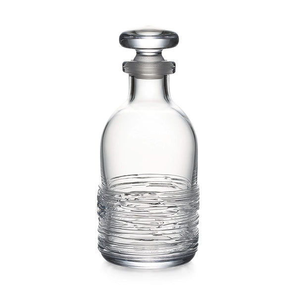 Simon Pearce Echo Lake Decanter from Simon Pearce with a stopper and textured base.