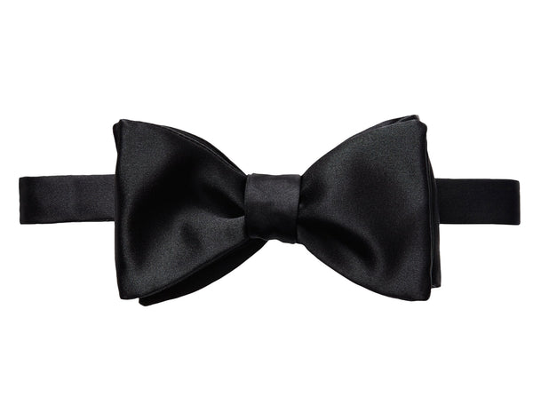 Eton Black Silk Bow Tie, Ready-Tied