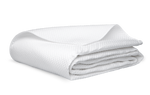 A neatly folded Alba Bedding Collection blanket or towel in white by Matouk, crafted from Egyptian cotton sateen and OEKO-TEX® Standard 100 certified, is placed on a flat surface.