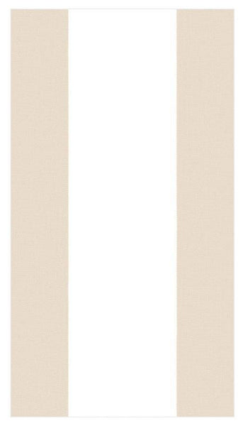A package of Caspari Bandol Stripe Natural guest towel napkins on a white background.