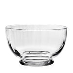 The Corinne Fruit & Nut Bowl by William Yeoward Crystal is a clear glass bowl with a round base and elegant pattern, shown against a white background.