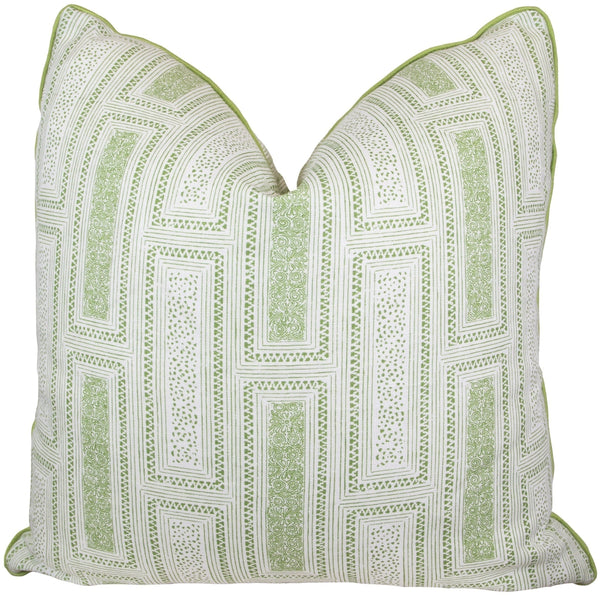 Handmade Milos in Emerald decorative down filled pillow by Associated Design.