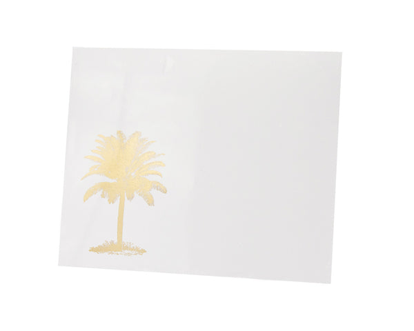 A white Black Ink Gold Foil Large Pad - Palm Tree note card.