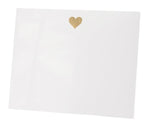 The Black Ink Heart Large Notepad has a white rectangular design made from smooth cardstock, with a small gold heart printed near the top center.