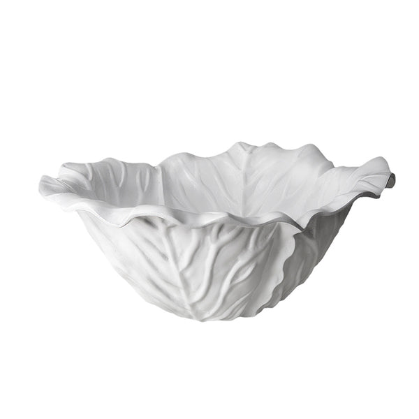 A luxury melamine bowl with a leaf design - the Beatriz Ball Vida Melamine Lettuce Bowl, Large White - perfect for serving possibilities.