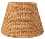 The Maison Maison Empire Water Hyacinth Shade, 10.5″ H, features a handwoven wide base and narrower top in natural light brown with a visible braided texture.