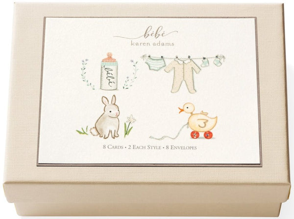 Karen Adams - Bebe Baby Shower Keepsake Box with Note Cards.