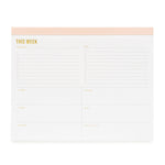 Weekly planner notepad with sections for daily tasks and a to-do list, designed as a chic Sugar Paper - Large Weekly Pad, Pink for your desktop.