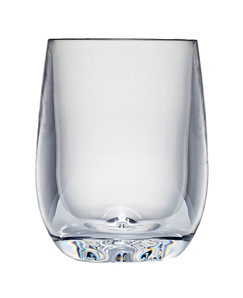 A dishwasher safe tumbler, featuring Acrylic White Wine Stemless Glass by Bold on a white background.