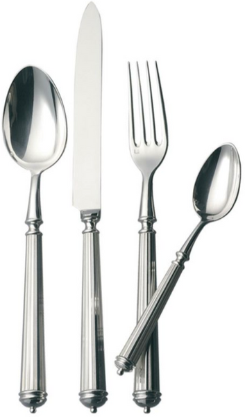 5 piece lignes silver plated flatware