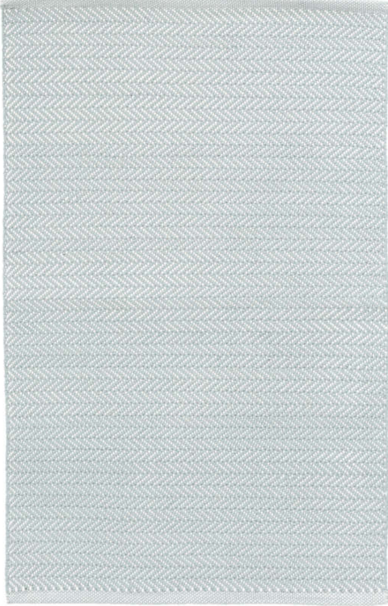 Dash & Albert Herringbone Light Blue/Ivory Indoor/Outdoor Rug 2' x 3