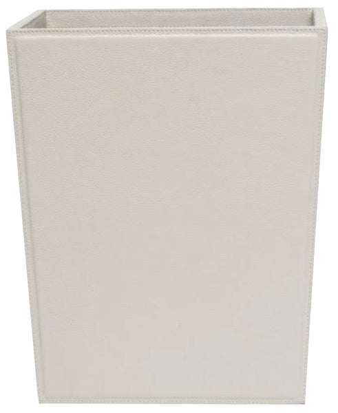 Pigeon & Poodle Asby Rec Wastebasket in Light Gray Leather