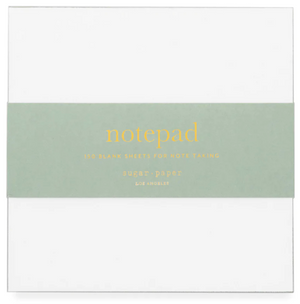 The Green Painted Pad by Sugar Paper is a white notepad with a green label, featuring 150 blank sheets—an everyday essential for note-taking anywhere.