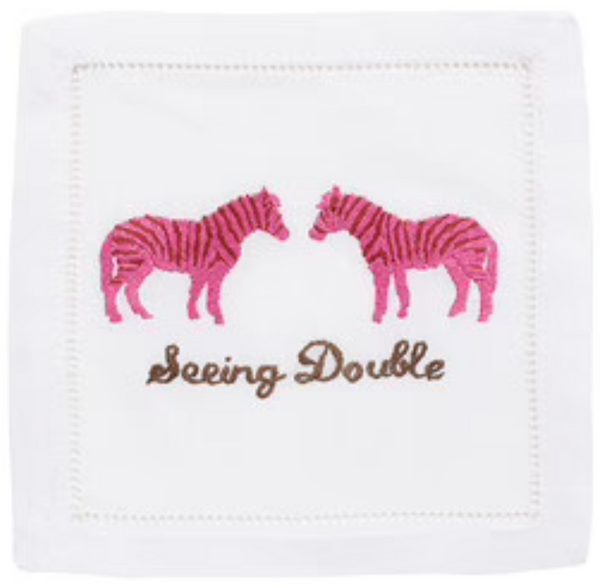 August Morgan Cocktail Napkins Seeing Double, Set of 4