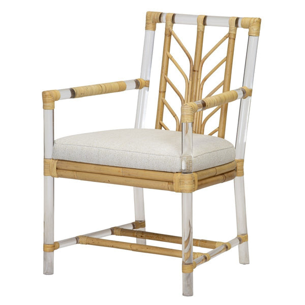 Acrylic and Rattan Arm Chair