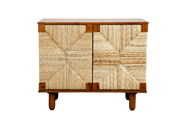A Noir Brook Sideboard with a woven design.