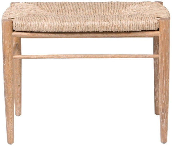 A Colwyn Single Bench by Made Goods with a rush woven seat.