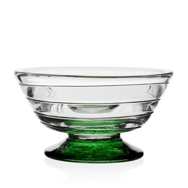 A William Yeoward Crystal Green Vanessa Nut Bowl on a white background, perfect for serving nuts in.