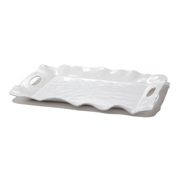 A Vida Havana Rectangle Tray with Handles White Melamine by Beatriz Ball, the perfect gift to serve in style.