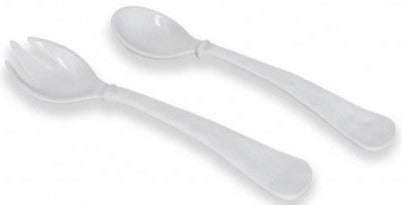 Two Vida Havana Salad Servers White Melamine from the Beatriz Ball Collection on a white background.