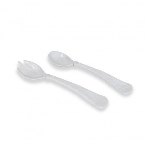 Two Vida Havana Salad Servers White Melamine from the Beatriz Ball Collection on a white background.