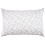 The Stitched Sand Sham by John Robshaw is a rectangular white pillow featuring a textured, pebble-like pattern in 100% cotton—ideal to pair with handmade or cotton voile coverlets.