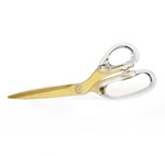 Luxe Russell & Hazel gold & acrylic scissors on a white background.