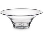 The Simon Pearce Hanover Large Bowl features a clear, smooth surface with a flared rim and thick, rounded base, shown against a plain white background.