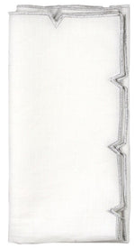 divot napkin, white/silver
