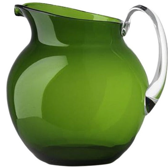 A Palla Acrylic Pitcher Transparent, Green by Mario Luca Giusti on a white background.